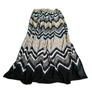 Mlle Gabrielle Skirt Animal Print Stripes Sz Med Boho Safari Cheetah Zebra Flowy